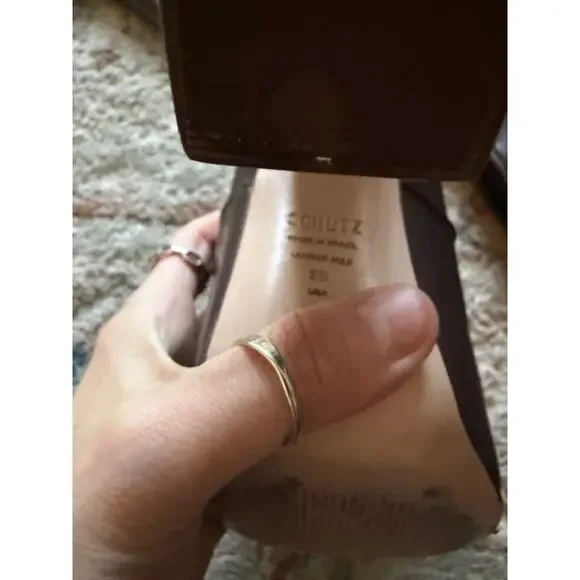 SCHUTZ Dark Brown Platform Leather Boots Size 5 - Picture 5 of 5